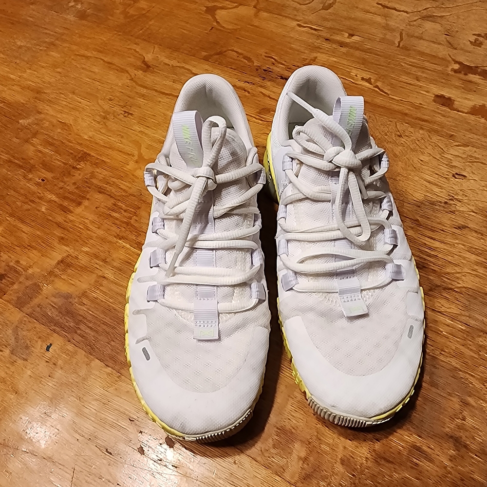 Nike White and Yellow Athletic Sneakers